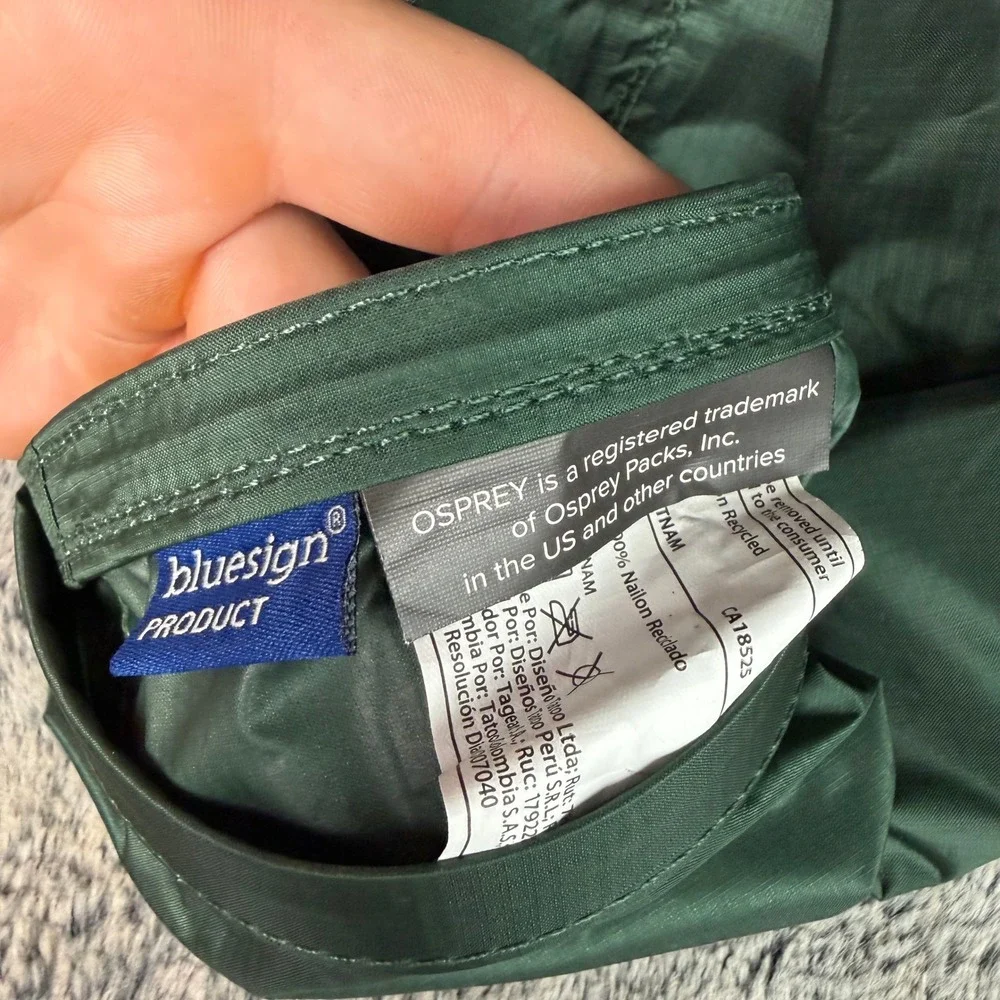 Osprey 3L Ultralight Dry Sack Green Recycled Nylon Waterproof Roll Top Bag